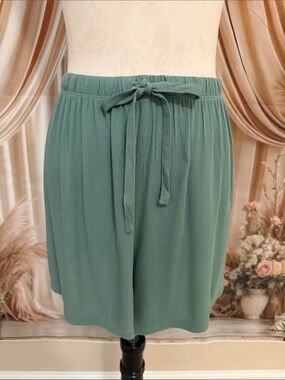 SONOMA Women's Elastic Waist Pull-On Pajama Shorts in Teal Green